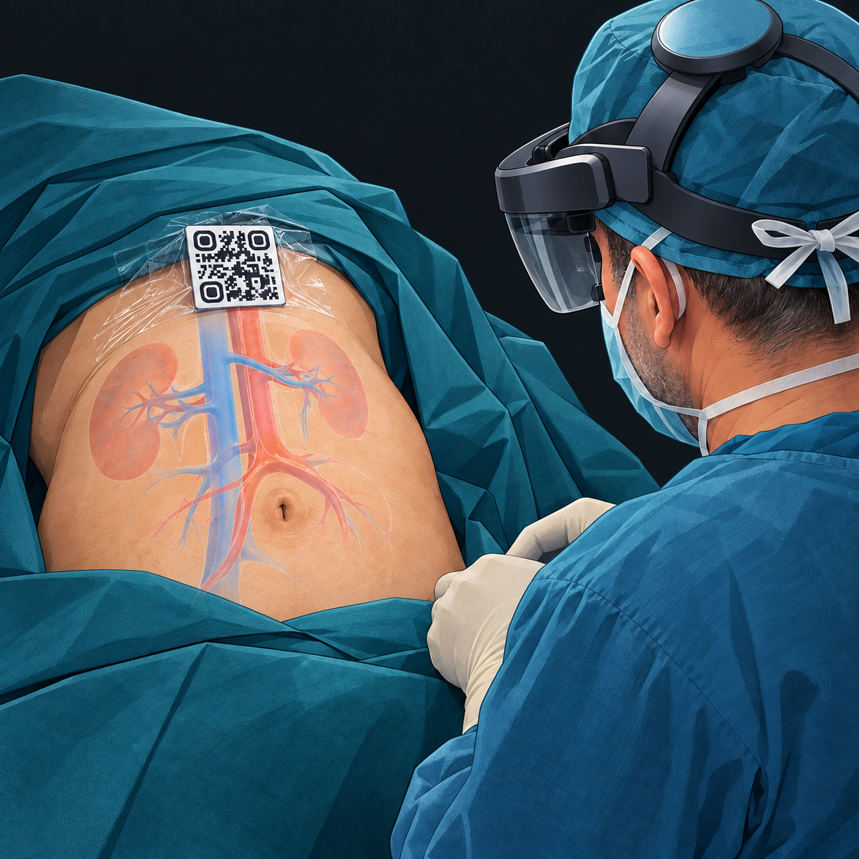 Teaser for Beyond the Visible: Preliminary Evaluation of the First Wearable Augmented Reality Assistance System for Pancreatic Surgery